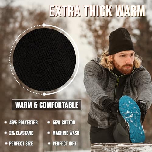 HiFEN® 3 Pairs Multipack Mens Extra Thick Warm Thermal Socks Black Heated Boot Socks — view 5