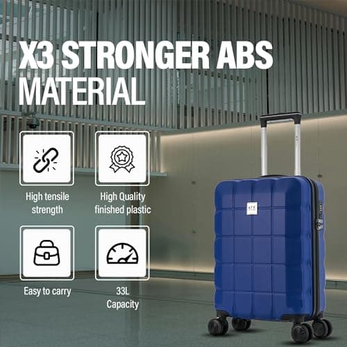 ATX Luggage 55x36x20cm Cabin Suitcase Super Lightweight Small Suitcase Approved for 100+ Airlines Including EasyJet, Ryanair, British Airways & Virgin Atlantic (Midnight Blue, 21Inches, 33Liter) — view 3