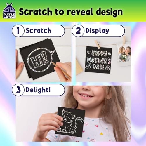 Scratch Notes - Silver Holographic Scratch Art Paper for Kids — view 5