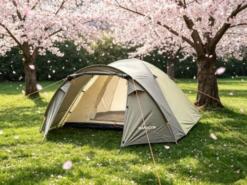 SAFACUS 3-4 Person Dome Camping Tent, Double layer, Full Waterproof Holiday Family 3 to 4 Man Tent, Easy to Set Up for Outdoors Hiking Fishing Traveling Beach Vacation — view 6