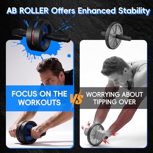 Ab Roller with Two Extra-Thick Non-Slip Knee Mat for Core Abs Rollout — view 2