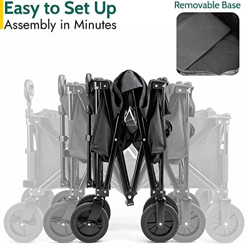 Trail Folding Camping Festival Trolley, 80kg Capacity, Black — view 4