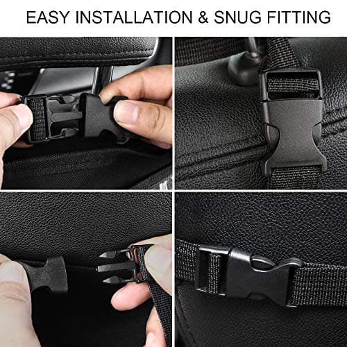 URAQT Car Organiser, Back Seat Organizer with Waterproof Kick Mats, Kids Toy Storage, Multi Pockets, Tablet Holder - Family Car Accessories (2 pc) — view 3