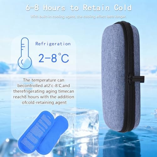 Cooler Travel Case with 2 Ice Packs - Portable, Lightweight and Durable Bag for Supplies, Medication Cooled Travel Cases, Cooler Pen Case, for Travels, Waterproof & Insulated — view 3