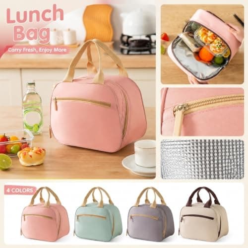 Personalised Insulated Lunch Bag with Embroidered Name (Lavender Purple) — view 6