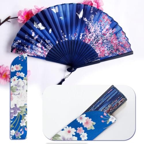Belegao 2PCS Folding Hand Fans with Pouch and Tassel Elegant Hand Fans — view 4