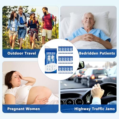 16 Pcs Urine Bags, 800ml Travel Potty, Unisex Urinal Bag, Portable Toilet — view 6