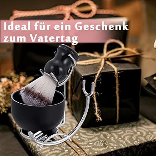 CCbeauty Shaving Brush Kit For Men, 4-In-1 Stainless Steel Shaving Brush And Bowl Set, Safty Razor Stand Holder, Traditional Wet Close Shaving Kit, Men Manual Shaving Cleaning Tool, Easy To Clean — view 4