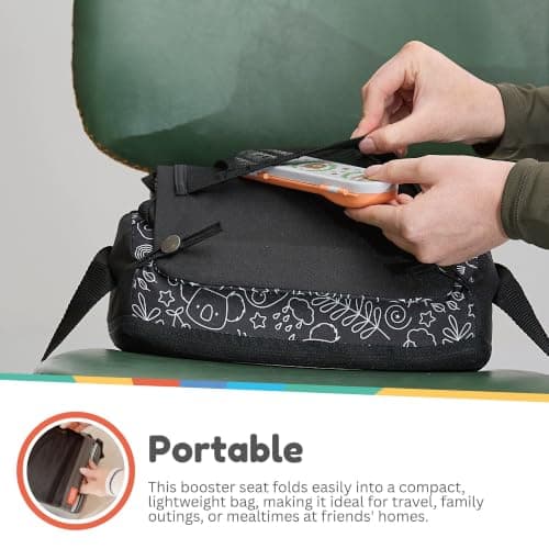 Nuby Compact Foldable Travel Booster Seat with Storage Pocket, 6M+, Panda — view 5