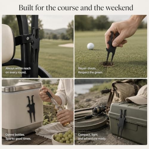 Mistillion 4-in-1 Golf Divot Repair Tool, Magnetic Zinc Alloy Golf Accessory with Bottle Opener, Portable Golf Cart Tool for Golfing Fishing Outdoor Activities — view 5