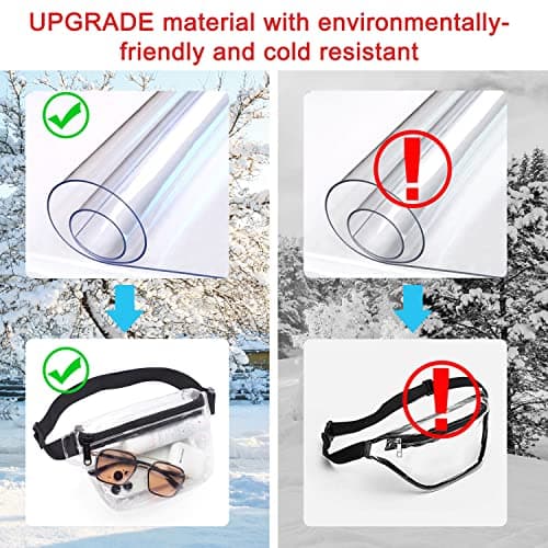 TINYAT Clear Fanny Pack Transparent Women Holographic Bum Bag Waterproof PVC Fashion Waist Belt Bag Sling Pocket Super Lightweight for Concerts Watching Matches Party T1952 — view 5