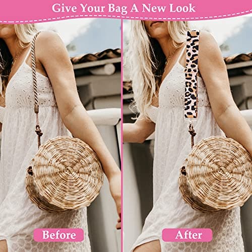 Shoulder Strap for Bags, Width 3.8 cm, Leopard Bag Strap, Adjustable 78 - 139 cm, Carry Strap, Shoulder Strap with Carabiner for Shoulder Bags, Carry Bags, Handbag (Pink) — view 4