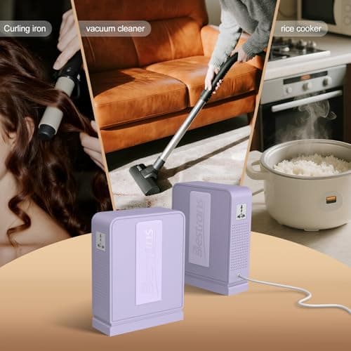 BESTRANS 3000W Step Up Transformer 110v to 220v Converter, Heavy Duty Voltage Converter 110v to 220v with Dual Outlets, Overload Protection & Ultra-Quiet Design for Home Appliances, Light Purple — view 6