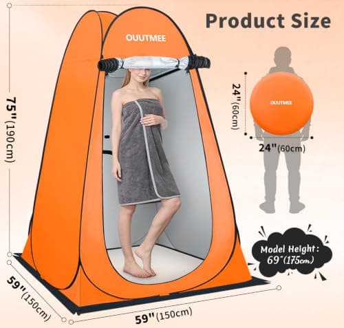 OUUTMEE Pop Up Camping Shower Tent, Toilet Tents for Camping Privacy — view 2