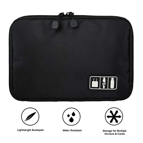 OrgaWise Travel Cable Organiser, Electronics Bag (Flat-Black) — view 3