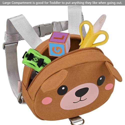 Bebamour Toddler Backpack with Reins, Animal Safety Harness Backpack for Boys & Girls, Mini Anti-Lost Walking Backpack with Detachable Leash for Travel, Nursery & Outdoor Use, Brown Bear — view 4