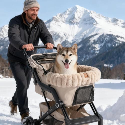 MFYOUPK Pet Stroller Cushion - Warm Plush Washable Blanket - Magnetic Buckle Pet Seat Cushion,for Cats Puppy Travel Outside House Indoor Outdoor — view 2