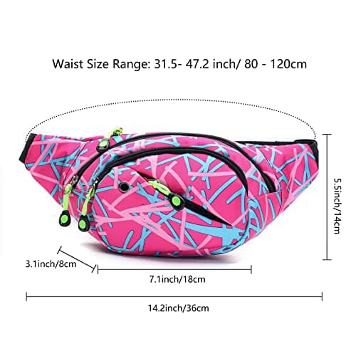 Bum Bag Waist Fanny Pack - Long Keeper Large Fashion Bumbag for Women Men, 4 Pockets Adjustable Waist Bag for Running Hiking Dog Walking Outdoor — view 2