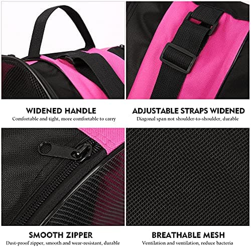 Kefiyis Roller Skate Bag - Unisex Ice Skate Bag with Adjustable Shoulder Strap - Breathable Oxford Cloth Skating Shoes Storage Bags Roller Skating Accessories Pink — view 4