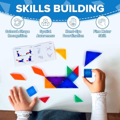 YPLUS Magnetic Tangram Puzzle for Kids, Montessori STEM Travel Toys — view 4