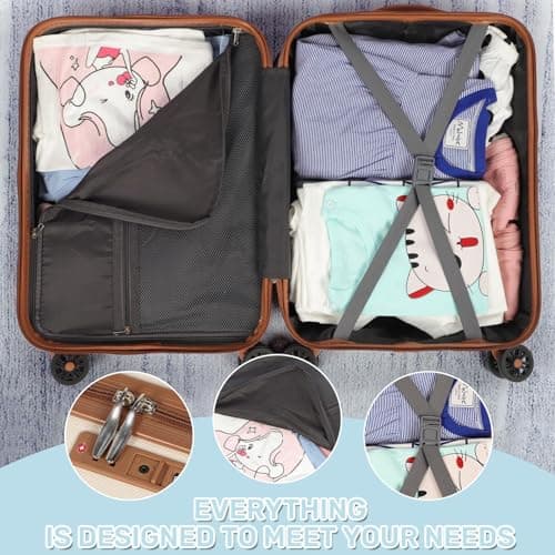 H.yeed Luggage Sets 2, ABS Hard Shell Lightweight Trolley Travel Suitcase Set with 4 Spinner Wheels TSA Lock for Man Women, 21" + 28" (White) — view 6