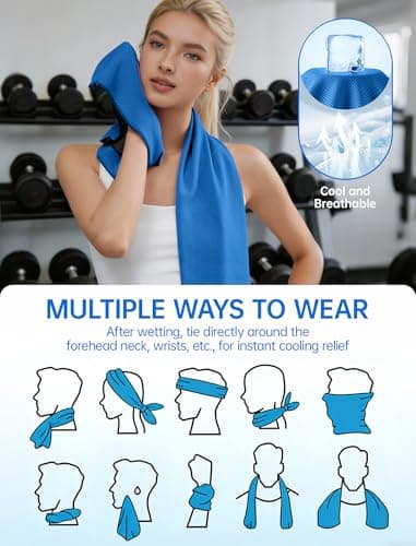CHEMLUK Cooling Towels for Hot Weather: 100x30CM Instant Cool Towel for Neck Face UPF 50 Quick Dry Microfibre Ice Sweat Towel for Gym Sports Running Hiking Workout Travel — view 4