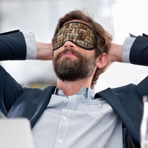 Wine Cork Print Sleep Mask,Eye Mask,Breathable Sleeping Mask for Travel,Camping,Shift Work — view 6