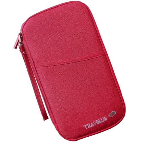 YYGOJOY Family Passport Holder Travel Wallet, Travel Document Holder Organiser, Passport Case for Cash, Passport ID Card, Credit Cards, Flight Ticket Pen for Men Women (Fuschia)