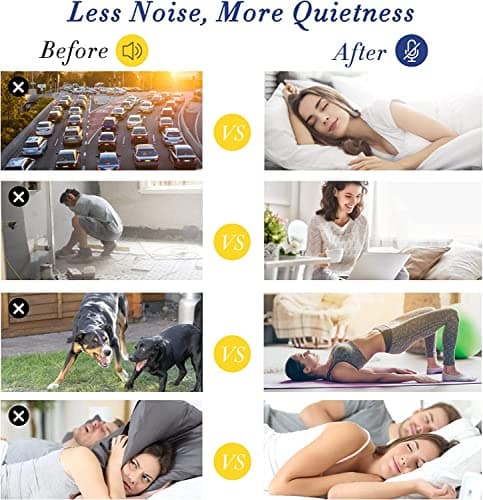 Ear Plugs for Sleeping Noise Cancelling, 3 Pair Reusable Silicone Ear Plugs, Waterproof Earplugs Suitable for Sleeping, Studying, Concerts, Airplanes (Black & White & Grey) — view 4