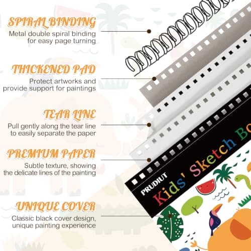 Sketch Book for Kids, 8.5 × 11 Inch Spiral Drawing Pad for Beginners — view 2