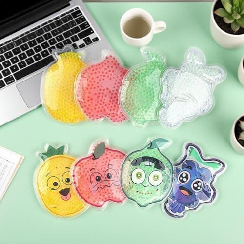 Soft Texture Ice Packs for Foot Knee Elbow Back Neck Hip, Cooling Gel with Creative Design for Hot Weather Skin Safe - Reusable Pad Sheet for Calming, 4 Packs, Multicolor — view 3