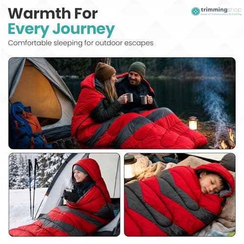 Trimming Shop 4 Season Waterproof Backpacking Sleeping Bag 6ft - Red — view 3