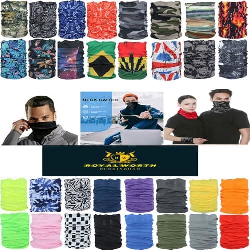 Multifunctional Headwear Neck Scarf Bandana Balaclava Face mask Headband Hairband Tube Gaiter Stretch Snood for Sports Yoga Running Cycling Hiking (Light Grey) — view 4