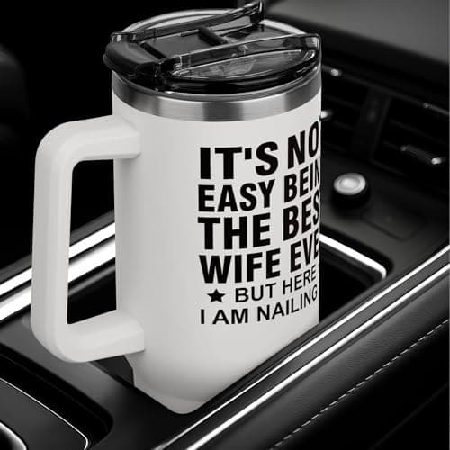 Leebbsin Funny Wife Birthday Gifts 1.18L Water Bottle with Handle Straw — view 3