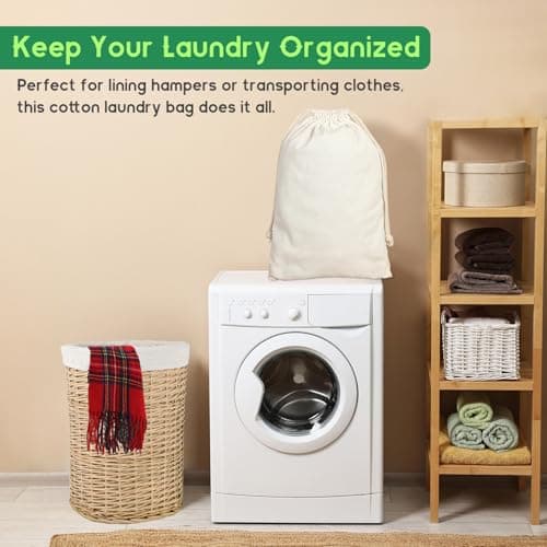 2 Pack Premium Large Laundry Storage Shopping Bags, Practical Drawstring Bag Washable Laundry Basket for Laundry, Travel, Shopping, Household Storage (50 X 70 cm) — view 4