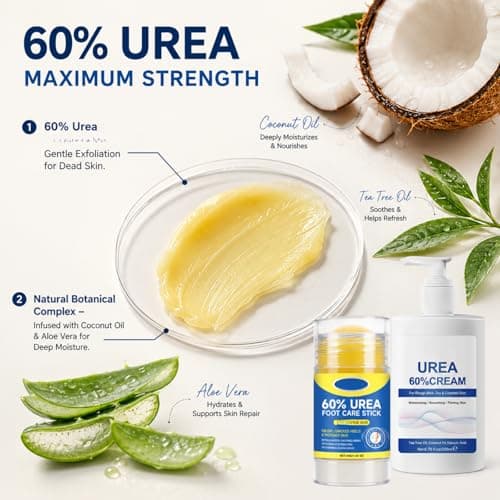 60% Urea Cream and Foot Care Stick Set, 2-Step Kit, 200ml+40g — view 6