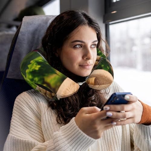 SamLng Wine Bottle Corks Grapes Memory Foam Travel Pillow â€“ U-Shaped Neck Support â€“ Perfect for Watching Movies, Working, Driving, and Relaxing — view 6