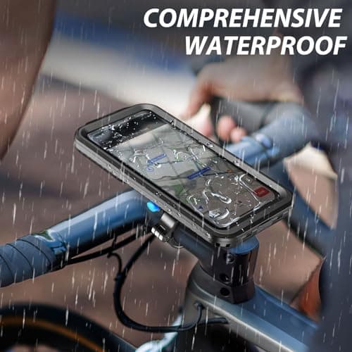 SPORTLINK Bike Phone Holder -【2 in 1 Combo】Aluminium Motorbike Phone Mount with Waterproof Case【360° Rotatable/1s Quick Release】Heavy-Duty Motorcycle Handlebar for iPhone Samsung, More 6-6.8" Phones — view 3