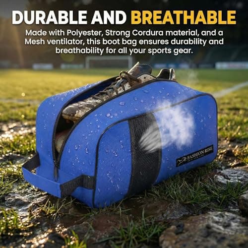 Waterproof Sports Boot/Shoe/Travel Bag for Football Cricket Rugby Golf Toiletry Gym for Men/Women (Blue) — view 2