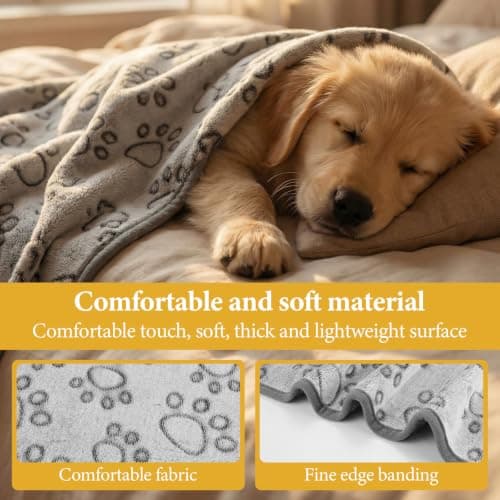 PokeAir 3 Pack Dog Blanket Washable - 104x76cm Soft Fluffy Blankets with Super Absorbent Pet Towel for Small Medium Dogs Cats, Soft Flannel Fleece Pet Blanket for Sofa Bed Car Seat, Throw Blanket — view 2