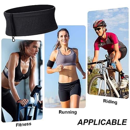 Multifunctional Breathable Knitted Waist Pack, Universal Concealed Key Clip Running Waist Bag, Build & Fitness Hiking Phone Holders, Waist Belt Strap Suitable for Smartphones, Keys, Money (Large) — view 5