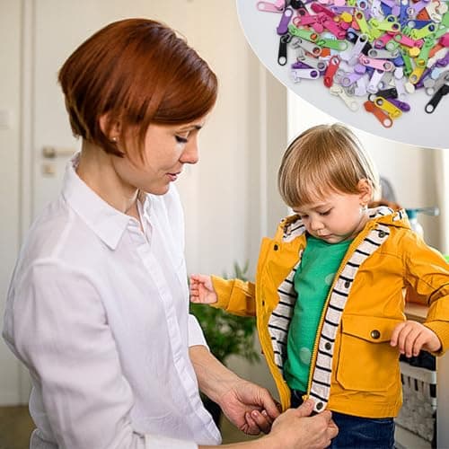 CONNECTION 120 Pcs Colorful Zip Repair Kit 3# Zipper Repair Zipper Pull Replacement Metal Zippers Slider Replacements Zippers Replacement Kit for Jackets Coats Clothes Backpacks Luggage (15 Colors) — view 6