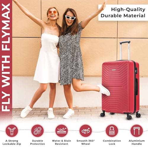 FLYMAX 29" Large Suitcase 4 Wheel Lightweight Luggage Hard Shell Travel Case Hold Check in Fits 23kg - 27kg + 3 Digit Lock Suitcase Large + Telescopic Handle 100 Litre Capacity — view 5