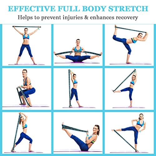 flintronic Yoga Stretching Strap, Stretcher Yoga Belt with 9 Numbered Loops, Exercise Yoga Belt for Pilates, Pilates, Dance, and Gymnastics, and Leg Stretch Band to Improve Flexibility — view 6