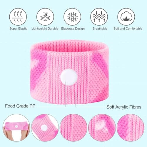 Motion Sickness Bands for Kids: Cruise Travel Essentials Anti-Nausea - Acupressure Wristband for Morning - Car Sea Sickness Wristbands for Kids (Colorful Red) — view 3
