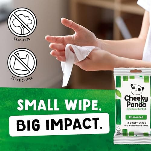 The Cheeky Panda Bamboo Hand Wipes | 12 Packs of 12 Travel Wipes | 100% Plastic Free and Biodegradable Wet Wipes (Packaging May Vary) — view 5