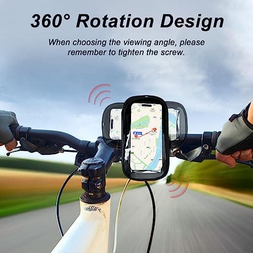 Flintronic Bike Phone Holder - Waterproof 360° Rotating Mount, Touchscreen Compatible Cycling Handlebar Bag for iPhone & Samsung Smartphones up to 6.4'' — view 5