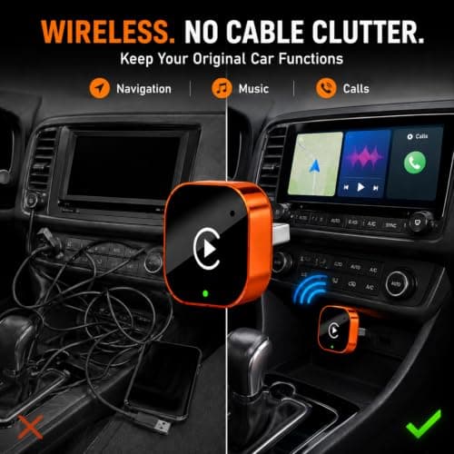 Wireless CarPlay and Android Auto Adapter, Fast Auto Reconnect, Zero Latency, Plug and Play, Mini Size, for 2016+ OEM CarPlay Cars and iOS 10+ — view 2