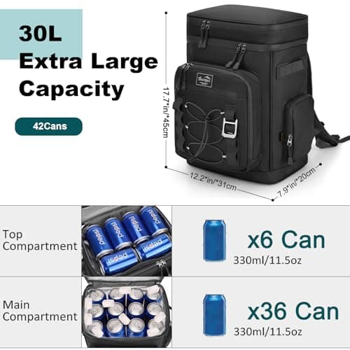 YOUNGOA 30L Cooler Backpack, Large Insulated Leakproof Picnic Backpack — view 2