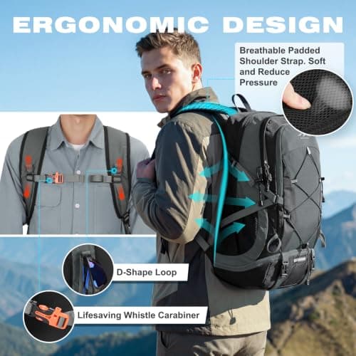 RAINSMORE Hiking Backpack 40L Foldable Lightweight — view 3